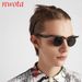 New Fashion Personality Round Frame Sunglasses Female Trend Ins Net Red Same Personality Half Frame Sunglasses T1303_viptrois.com