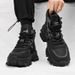 European Warm Series Men's 2025 Autumn New Trend Black Casual Safety Shoes Thick Sole Hiking Work High-top Martin Boots_viptrois.com