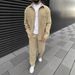 Men's Corduroy Jacket & Pants Set - Classic Casual Outfit For Autumn & Spring (Khaki/Black/Olive/Brown/Grey/Sky Blue, S-Xxxl)_viptrois.com
