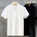 Men's Clothing Summer Pit Stripe Mercerized Knitted Polo Shirt Short Sleeve Trend Summer Top_viptrois.com