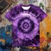 Men's Clothing Tie Dye Style Short Sleeved Spiral Cotton Full Print Direct Injection T Shirt Casual T Shirt_viptrois.com