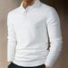 Men's Long Sleeve Polo Shirt – Classic Collar, Breathable Polyester, Slim Fit For Casual & Smart Wear (Apricot/Royal Blue/Burgundy, S-2XL)_viptrois.com