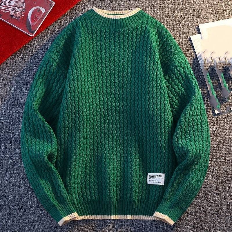 Men's Clothing Men's Autumn And Winter Plus Velvet Round Neck Sweater Casual Versatile Sweater Simple Handsome Pullover Sweater_viptrois.com
