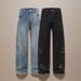Men's Clothing Ink Splashed Denim Hip Hop Wide Leg Hand Painted Jeans For Men With Personality Loose Straight Leg Casual Machete Pants_viptrois.com
