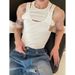 Men's Clothing Handsome Hollow Fashion Advanced Design Vest Fitness Bottoming Shirt_viptrois.com