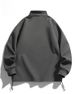Men's Oversized High-Neck Half-Zip Sweatshirt – Casual Pullover With Ribbed Cuffs (M-8XL)_viptrois.com