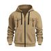 Men's Oversized Hooded Zip-Up Sweatshirt – Streetwear Fleece Jacket With Pockets, Unisex Heavyweight Pullover (S-Xxxl)_viptrois.com