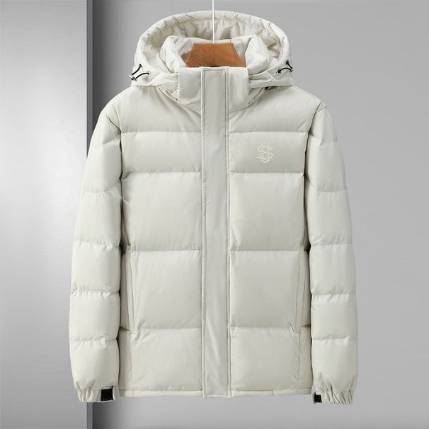 Men's Clothing New Hooded Simple Warm Cotton Coat Three Dimensional Pearl US Versatile Thick Stand Collar Wholesale Loose Bread Style_viptrois.com