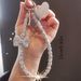 Ins High Grade Super Flash Mobile Phone Diamond Keychain Pendant All Match Anti Chain Special Shaped Pearl Bow Mobile Phone Chain_viptrois.com