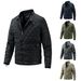 Autumn And Winter Men's Light Cotton Clothes Casual Rhombus Stand-up Collar Jacket Fashion Cotton-padded Jacket Men's Fashion Trend_viptrois.com