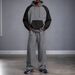 Men's Two-Tone Hooded Sweatshirt Set - Stylish Contrast Color Design For Winter & Spring - Comfortable Polyester Fabric For Casual & Sports_viptrois.com