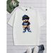 Manfinity Homme Camiseta Gráfica Manga Corta Cuello Redondo Holgada De Punto Blanca Hombre, Salir, Para Amigos_viptrois.com