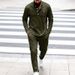 Men's Twill Henley & Lounge Pants Set - 100% Polyester Casual Two-Piece (7 Colors, S-XXXL)_viptrois.com