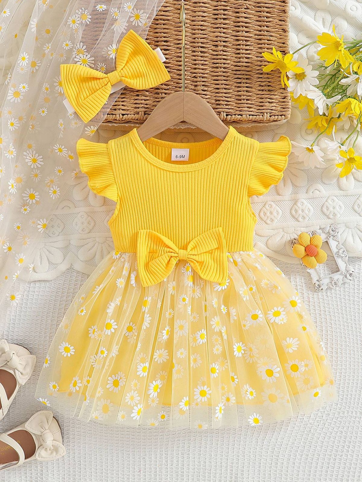 Kids' Clothing Mesh Skirt Skirt Floral Girl Baby Dress_viptrois.com