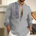 Trendy Men's Summer New Long-sleeved Stand-up Collar Semi-cardigan Casual Thin Shirt_viptrois.com