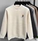 Men’s Fleece-Lined Mock Neck Sweater – Winter Thermal Knit Pullover, Chenille Thickened Long Sleeve Base Layer, Warm & Stylish_viptrois.com
