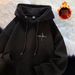 Vintage American-Style Hooded Fleece Sweatshirt – Oversized Unisex Pullover With Letter Print (Multiple Colors & Sizes)_viptrois.com