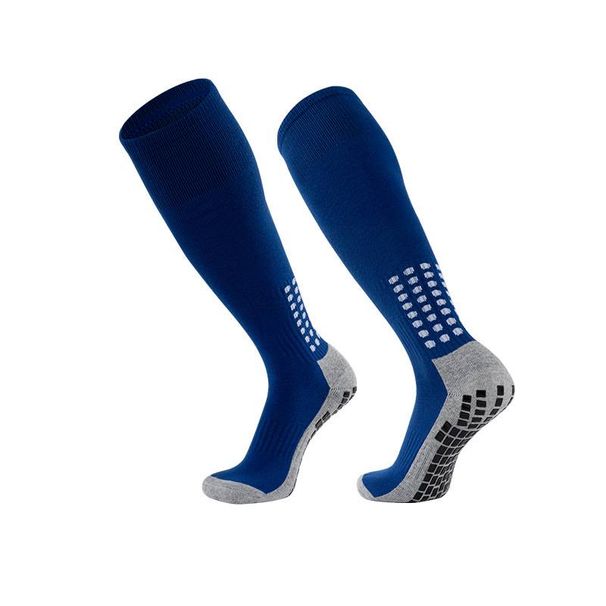 Blue Thickened Towel Bottom Football Socks Men Women High Tube Over Knee Shock Absorption Sweat Absorbent Long Tube Socks_viptrois.com