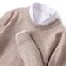 Men's Oversized Crewneck Sweater – Soft Knit Pullover For Spring & Winter (Navy/Black/Dark Grey/Apricot, Sizes M-3XL_viptrois.com