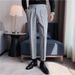 Men's Clothing British Style Business Suit Trousers Men Autumn Trend Slim Fit Slim Fit Nine Point Suit Trousers Men's Casual Trousers Solid Color_viptrois.com