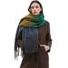 Unisex Women's shawl with floral gradient fringed scarf_viptrois.com
