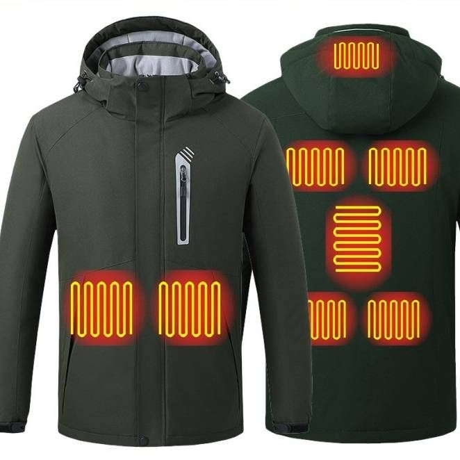 Men's Clothing smart heating cotton coat constant temperature eight zone heating jacket thick heating cotton coat_viptrois.com