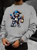 Men's Loose Casual Fashionable Cool Bear Pattern Printed Round Neck Long Sleeved Sweatshirt For Autumn And Winter_viptrois.com