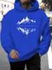 Men's Autumn And Winter Casual Fashionable Loose Hooded Sweatshirt With Mountain Reflection Pattern Printed Warm Long Sleeved Pullover_viptrois.com