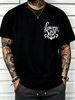 100% Cotton Men Casual T-shirt Ornate Gothic LOVE MW Script Print Crew Neck Short Sleeve Daily Streetwear Top_viptrois.com