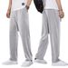 Men's Wide Leg Pants Summer Thin Ice Silk Drape Elastic Striped Casual Loose Straight Sports Trousers Trendy Cotton Garment_viptrois.com