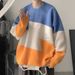Loom Loom Winter Fashion Trend Ins Hong Kong Color-Block Thick Sweater Men's Korean Version Trendy Patchwork Forest Style Knitted_viptrois.com