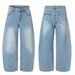 Men's Clothing & Archer0603 & American Style Blue Curved Blade Jeans For Men And Women, Washed, Three Dimensional Retro, Slimming Wide Leg Pants_viptrois.com