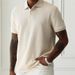 Men's Clothing Men's Solid Color Lapel Front Button Short Sleeve Simple Polo Shirt Casual Daily_viptrois.com