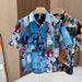 Dopamine Summer Vintage Oil Painting Graffiti Niche Lazy Wind Ins Casual Versatile Art Sense Short Sleeve Shirt Tide_viptrois.com
