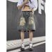 Men's Clothing Retro Old Waste Style Raw Edge Washed Denim Shorts Casual Versatile Shorts_viptrois.com