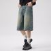 Men's Clothing Retro Trend 7 Point Jeans Summer New Loose Street Fashion Handsome Ripped Shorts_viptrois.com