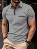 Men's Clothing Waffle Men's Polo Pocket Pullover Lapel Sports Polo Shirt_viptrois.com