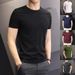 Men's Clothing Shirts And Clothing Short Sleeved T Shirts Slim Fit Thin 140g Polyester Solid Color Bottoming Shirt_viptrois.com