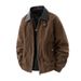 Men's Clothing Corduroy Workwear Jacket With Lapel Collar - Stylish Casual Coat For Youth, Trendy & Loose Fit - Black, Army Green, Coffee, Grey_viptrois.com