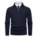 Men's Thermal Knit Sweater, Half-Zip Stand Collar, Vertical Ribbed Design, Thickened Winter Warm Pullover, Business Casual & Streetwear Fashion_viptrois.com