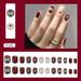 Christmas New Year Wearable Nail Sticker Red Rhomboid Dressing Nail False Nail Removable Nail Sticker_viptrois.com