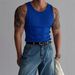 Men's Clothing Foreign Trade Summer Knitted Vertical Strip Fitness Sports Leisure Slim Vest Men's Sleeveless Wide Shoulder Vest Men_viptrois.com