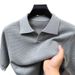 Men's Lightweight Breathable V-Neck Short Sleeve Polo Shirt - Summer Casual Knit Top With Seagull Collar (Multiple Colors & Sizes)_viptrois.com