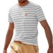 Men's New Summer Fashion Casual Striped Short-sleeved Top Round Neck T-shirt_viptrois.com