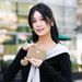 Women's Quilted Women's Wallet With Zipper & Fur Ball - Short Purse With Butterfly Charm (Minimalist & Versatile)_viptrois.com