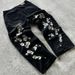 Men's Clothing Loose Jeans Cherry Blossom Embroidery High Quality Streetwear Jeans_viptrois.com