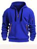 Men's Performance Hoodie With Zippered Pockets - Fleece-Lined Polyester Pullover For Street & Gym (Oversized Fit, All-Season Wear, 8 Size Options)_viptrois.com