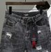 Men's Clothing Summer Thin Gray Ripped Denim Shorts Men's Style Slim Stretch Shorts Trendy Retro Pants_viptrois.com