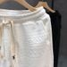 Men's Clothing Autumn sports sweatpants trend waffle loose nine-point cuff casual pants_viptrois.com