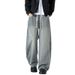 Inspired Men’s Jeans – Vintage Washed Denim Pants With Cosmic Print (Loose Fit, Straight-Leg For Teens & Young Adults)_viptrois.com
